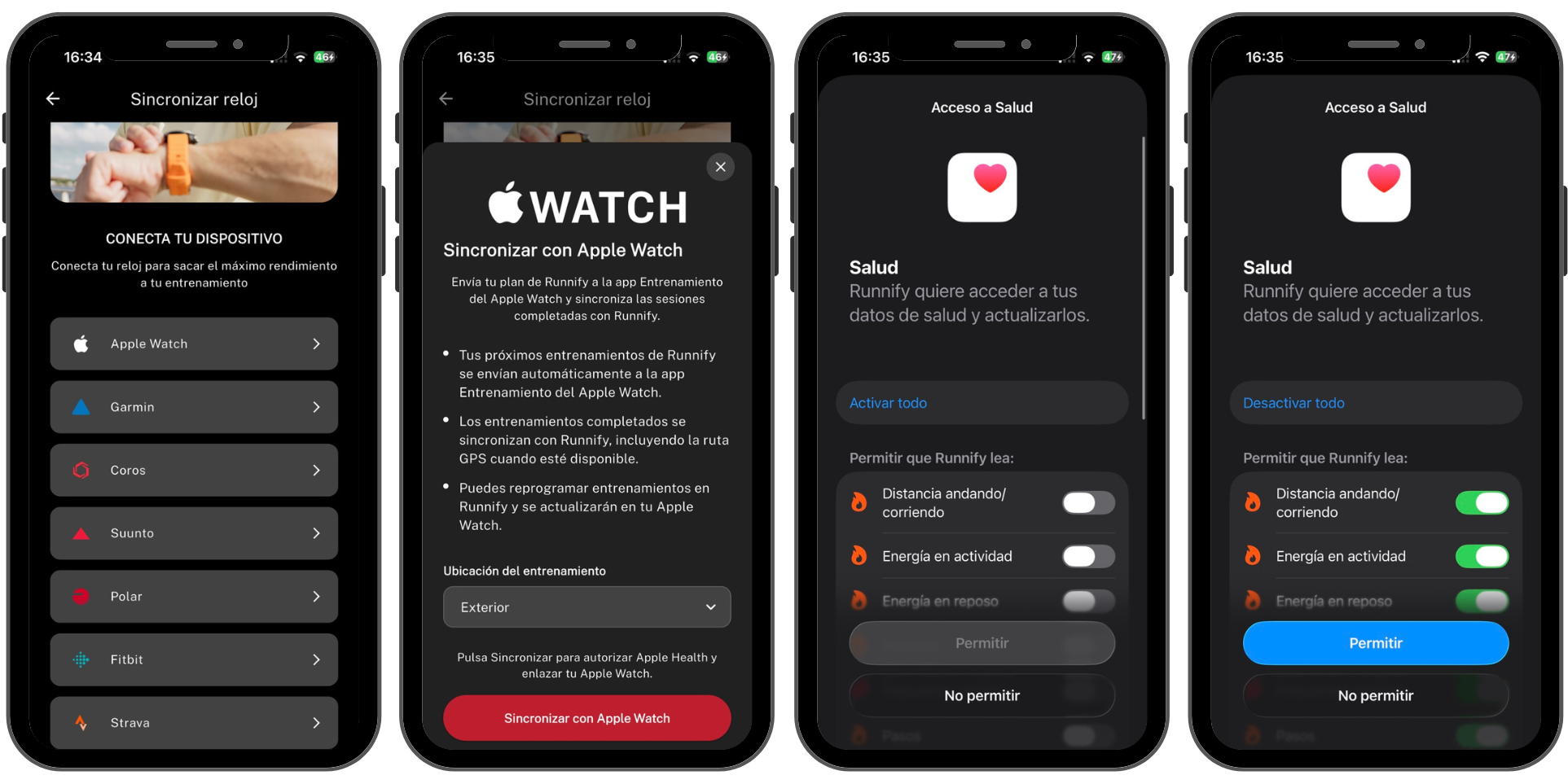Sync Apple Watch with Runnify